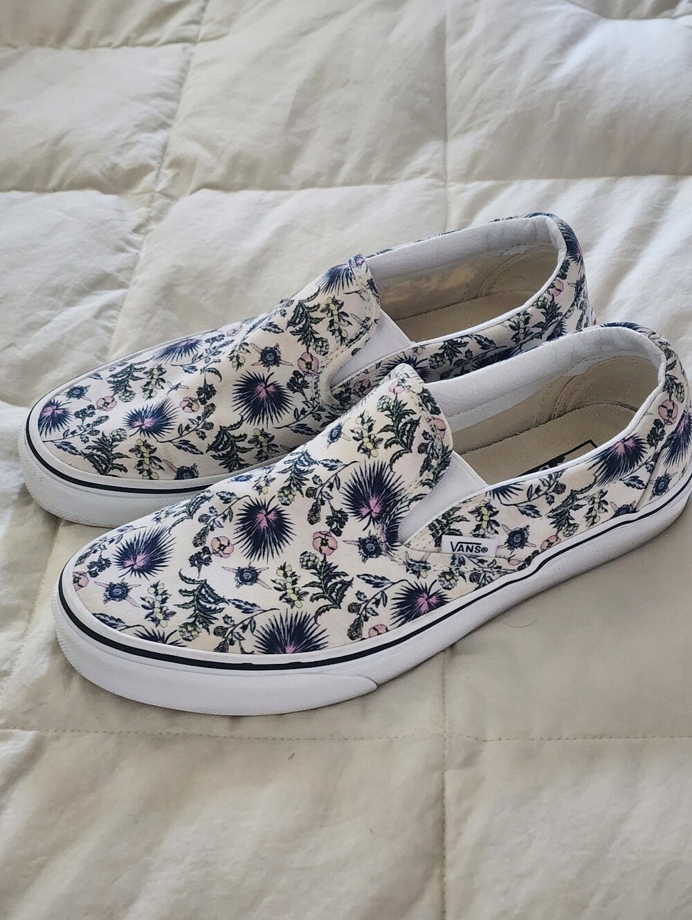Vans Paradise Floral Slip-On Canvas Sneakers Unisex Womens 9